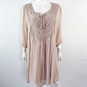 Indigo Rose Boho Crochet Tunic  Dress Size 2X